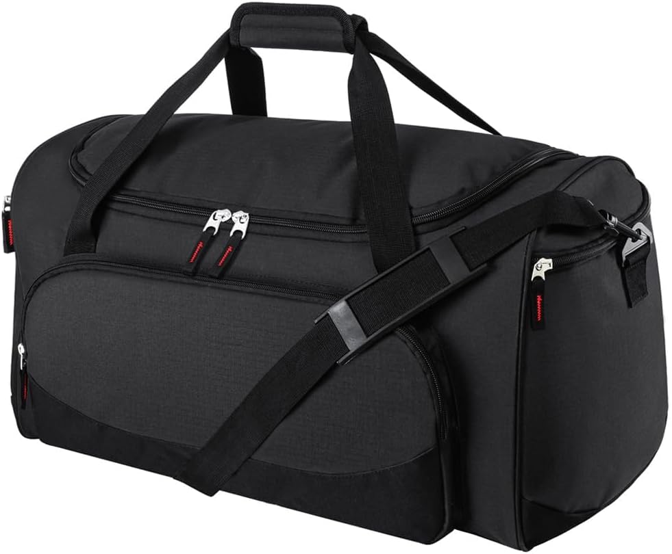 Uarition Gym Bag for Men - 50L Black Durable Large Duffle Bag for Travel, Workout, Fitness & Sport