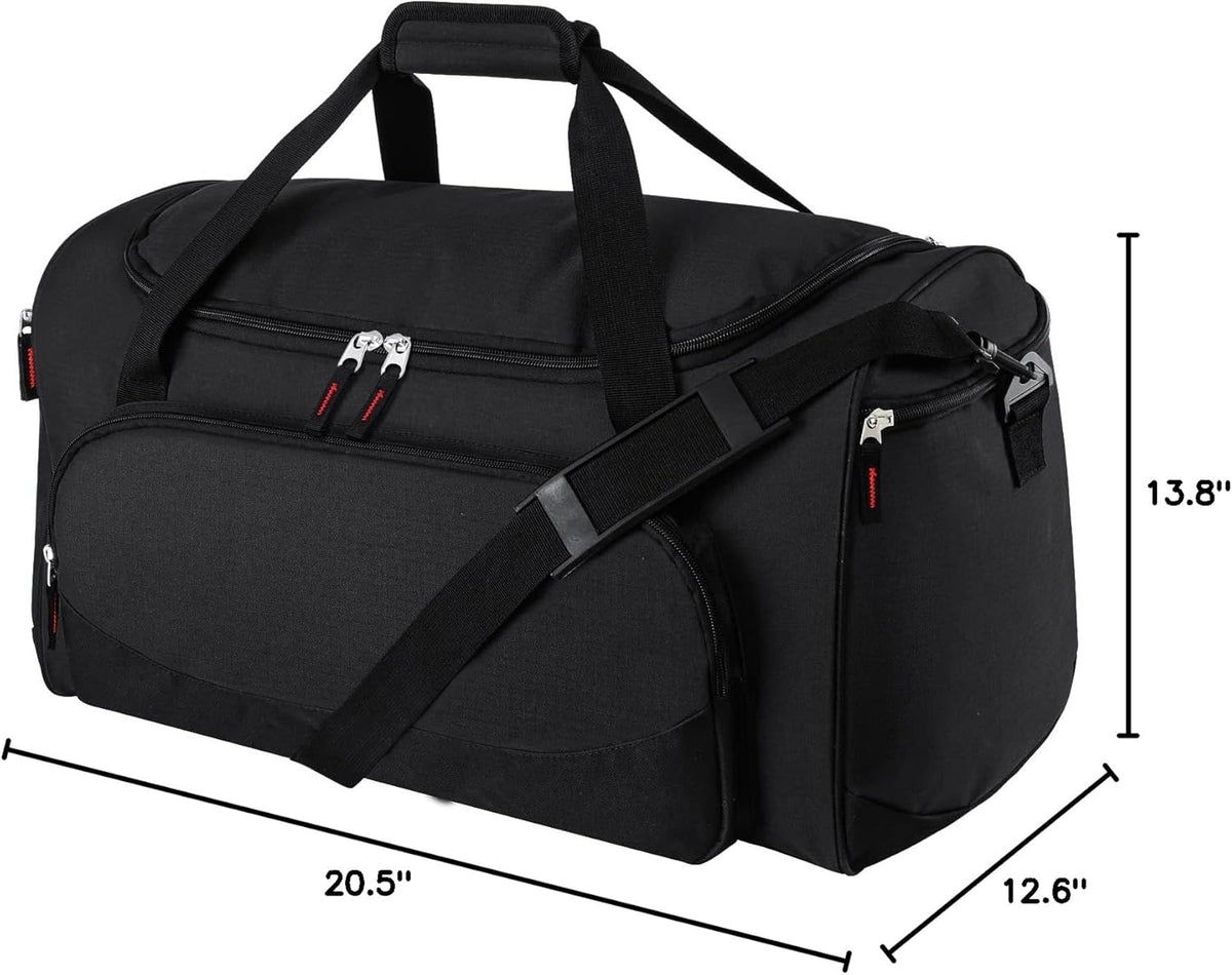 Uarition Gym Bag for Men - 50L Black Durable Large Duffle Bag for Travel, Workout, Fitness & Sport