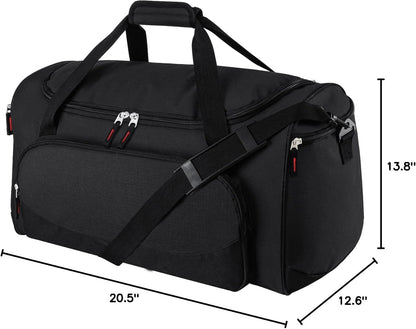 Uarition Gym Bag for Men - 50L Black Durable Large Duffle Bag for Travel, Workout, Fitness & Sport