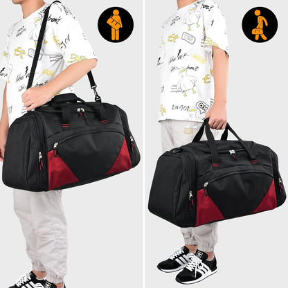 Uarition Gym Bag for Men - 50L Black Durable Large Duffle Bag for Travel, Workout, Fitness & Sport