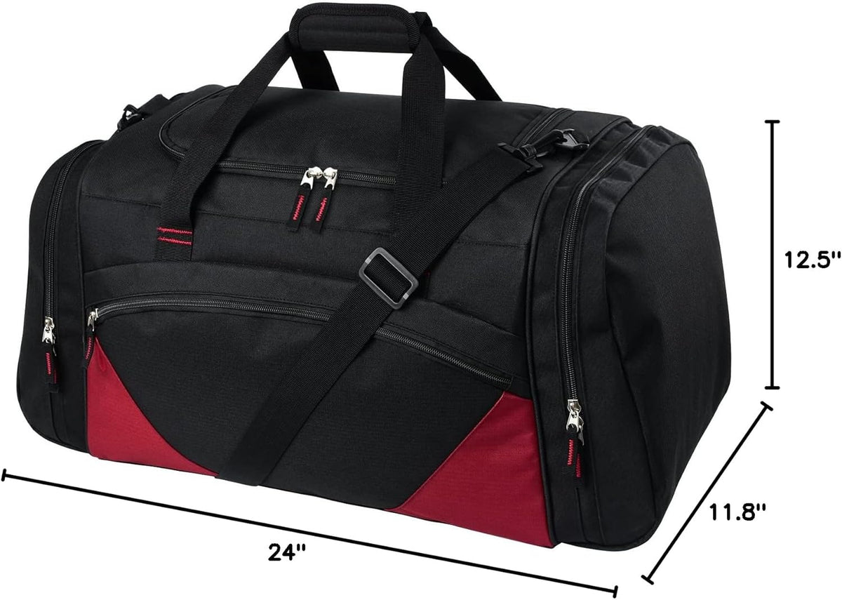 Uarition Gym Bag for Men - 50L Black Durable Large Duffle Bag for Travel, Workout, Fitness & Sport
