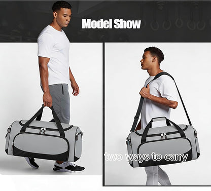 Uarition Gym Bag for Men - 50L Black Durable Large Duffle Bag for Travel, Workout, Fitness & Sport