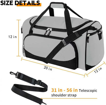 Uarition Gym Bag for Men - 50L Black Durable Large Duffle Bag for Travel, Workout, Fitness & Sport