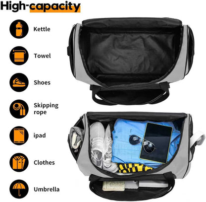 Uarition Gym Bag for Men - 50L Black Durable Large Duffle Bag for Travel, Workout, Fitness & Sport