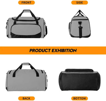 Uarition Gym Bag for Men - 50L Black Durable Large Duffle Bag for Travel, Workout, Fitness & Sport