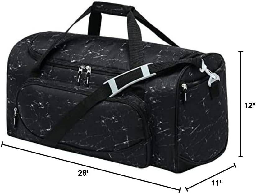 Uarition Gym Bag for Men - 50L Black Durable Large Duffle Bag for Travel, Workout, Fitness & Sport