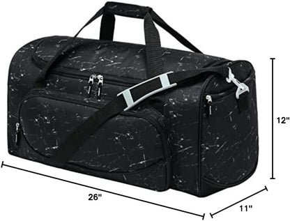 Uarition Gym Bag for Men - 50L Black Durable Large Duffle Bag for Travel, Workout, Fitness & Sport
