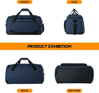 Uarition Gym Bag for Men - 50L Black Durable Large Duffle Bag for Travel, Workout, Fitness & Sport
