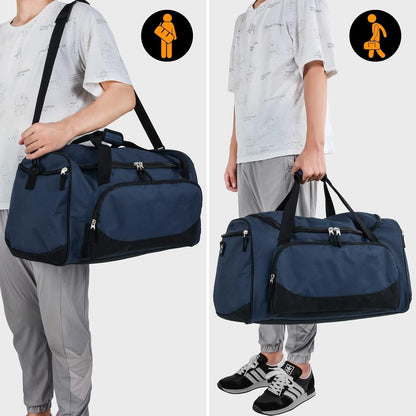 Uarition Gym Bag for Men - 50L Black Durable Large Duffle Bag for Travel, Workout, Fitness & Sport