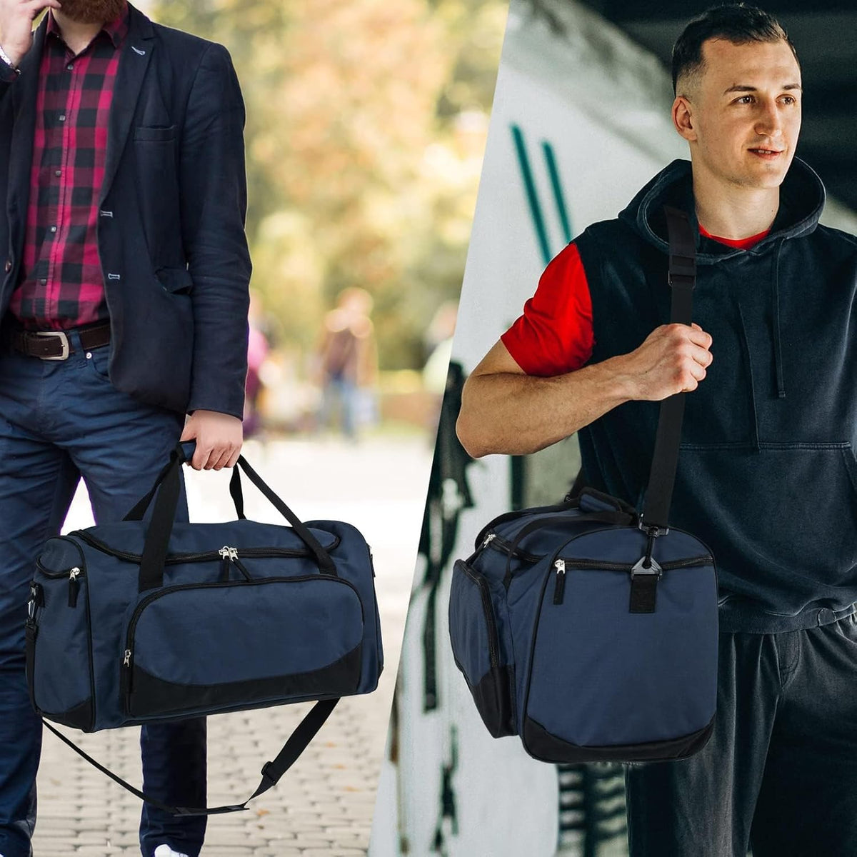 Uarition Gym Bag for Men - 50L Black Durable Large Duffle Bag for Travel, Workout, Fitness & Sport