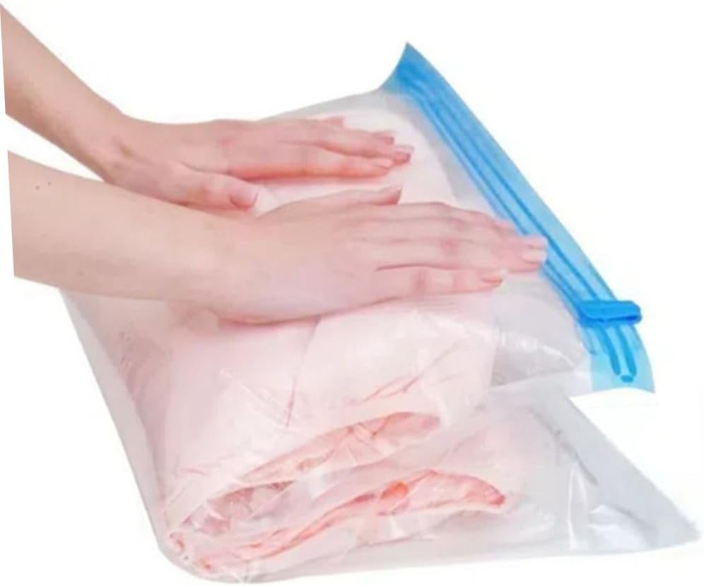 STOBAZA 12pcs Travel Vacuum Storage Compression Bags Hand Roll-up Space Saving Cloth Organizer Bags for Suitcases Pa+pe Material 35x50cm 40x60cm for Travel Clothing Packing