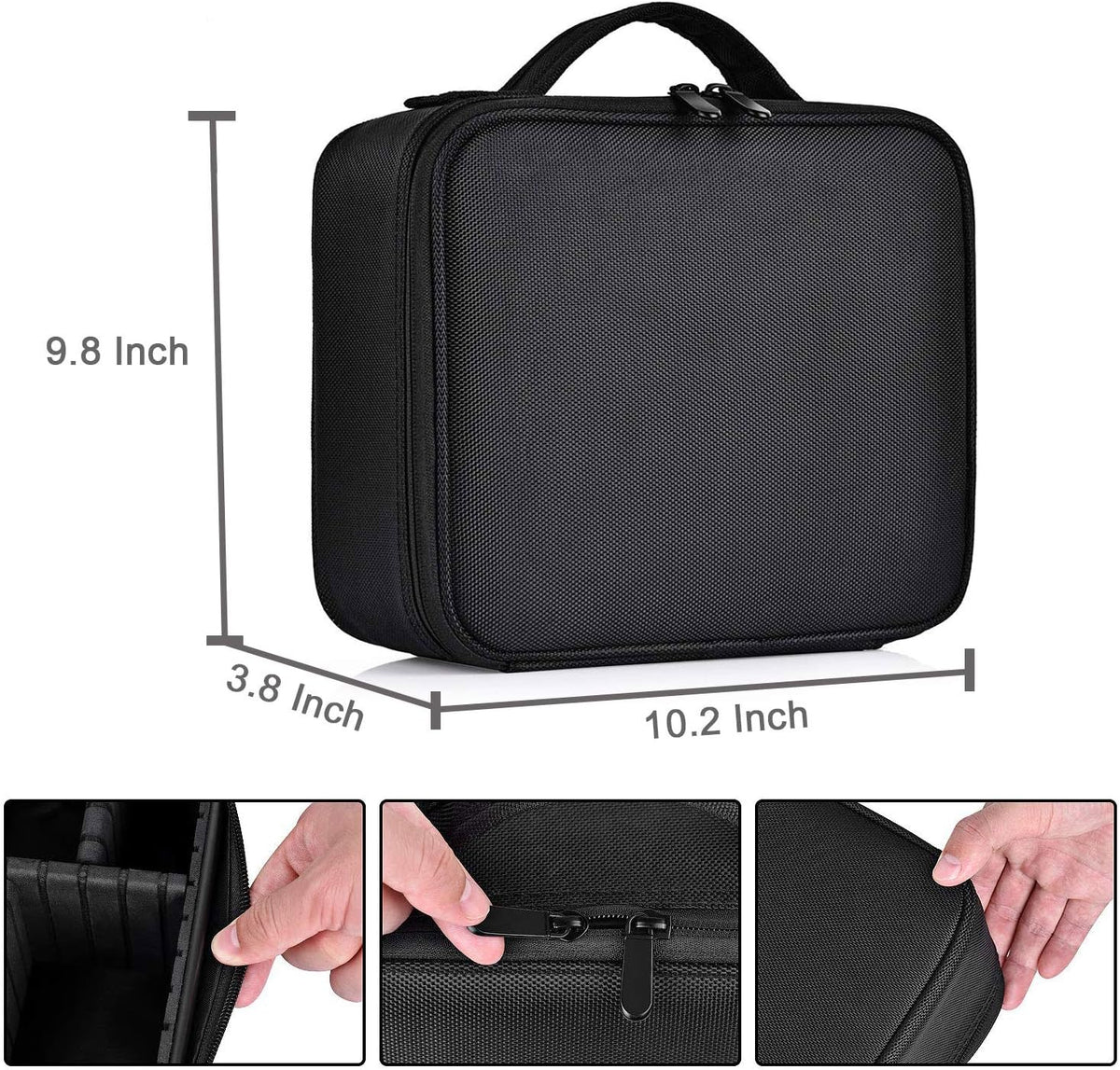 Travel Makeup Case, PU Leather Portable Organizer Makeup Train Case Makeup Bag Cosmetic Case with Adjustable Dividers for Cosmetics Makeup Brushes Women (Pink)