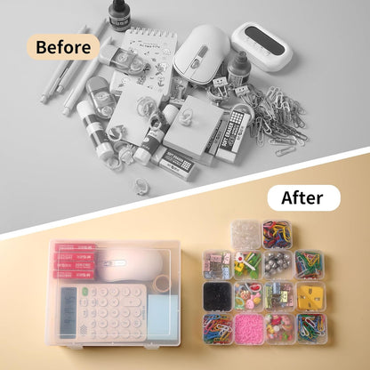 Small Clear Plastic Bead Organizer Box with Hinged Lids & Labels, Mini Craft Storage Containers for Jewelry Making, Bracelets, Clay Beads, Screws, Nails & Tiny Small Parts (Clear - 30Pcs)