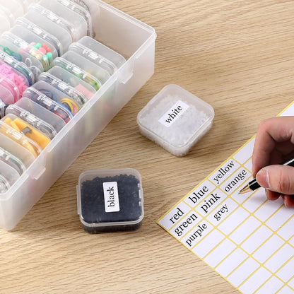Small Clear Plastic Bead Organizer Box with Hinged Lids & Labels, Mini Craft Storage Containers for Jewelry Making, Bracelets, Clay Beads, Screws, Nails & Tiny Small Parts (Clear - 30Pcs)