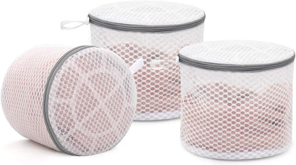 3Pcs Bra Wash Bags, Honeycomb Mesh Laundry Bags for Delicates | Lingerie, Intimates and Underwear 7 x 7 x 6 Inches