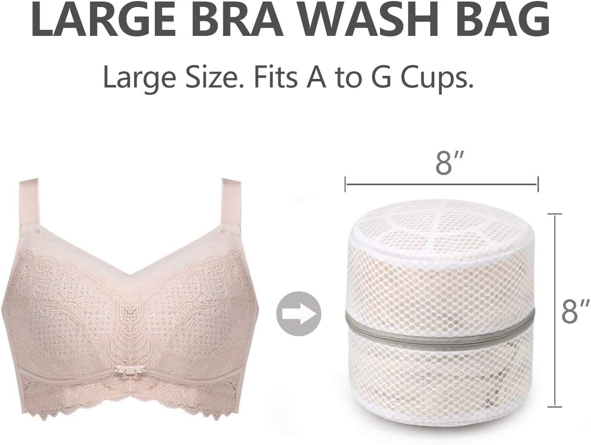 3Pcs Bra Wash Bags, Honeycomb Mesh Laundry Bags for Delicates | Lingerie, Intimates and Underwear 7 x 7 x 6 Inches