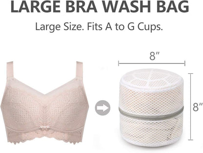 3Pcs Bra Wash Bags, Honeycomb Mesh Laundry Bags for Delicates | Lingerie, Intimates and Underwear 7 x 7 x 6 Inches