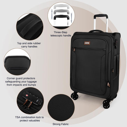 Luggage 20 inch Carry on-Softside Luggage w/TSA LOCK-Travel Luggage for Men Women,20''-COLOR-7