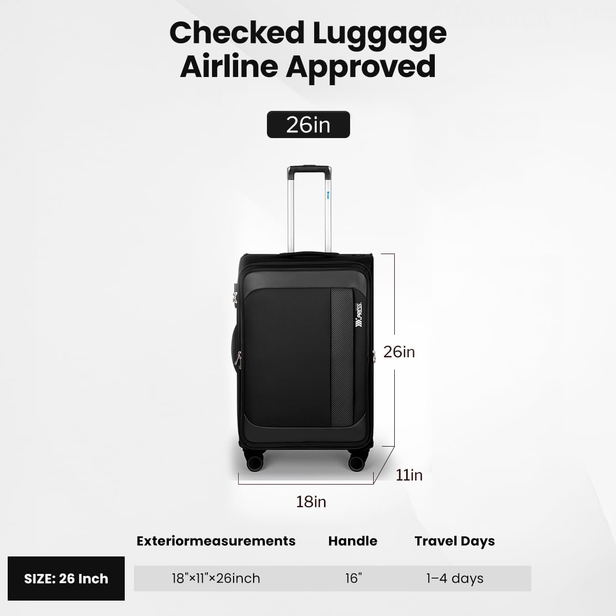 Luggage 20 inch Carry on-Softside Luggage w/TSA LOCK-Travel Luggage for Men Women,20''-COLOR-7