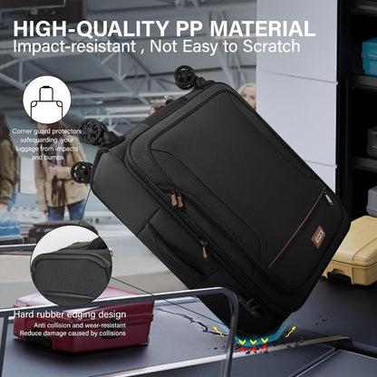 Luggage 20 inch Carry on-Softside Luggage w/TSA LOCK-Travel Luggage for Men Women,20''-COLOR-7