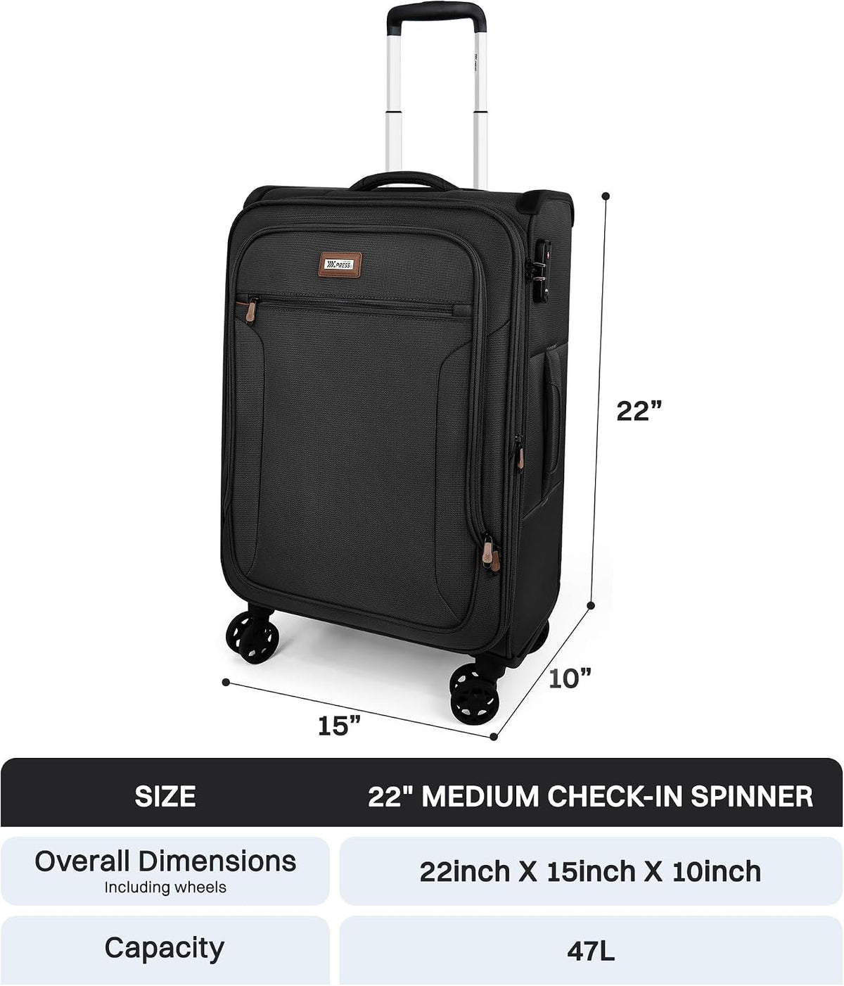 Luggage 20 inch Carry on-Softside Luggage w/TSA LOCK-Travel Luggage for Men Women,20''-COLOR-7
