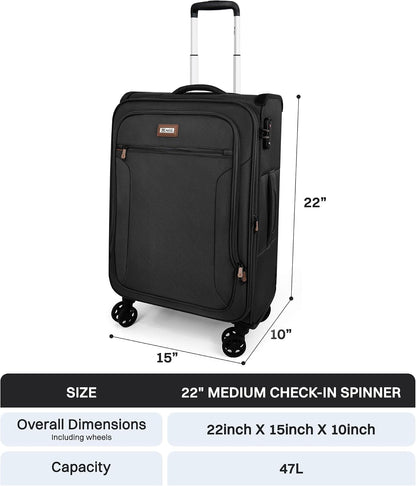 Luggage 20 inch Carry on-Softside Luggage w/TSA LOCK-Travel Luggage for Men Women,20''-COLOR-7