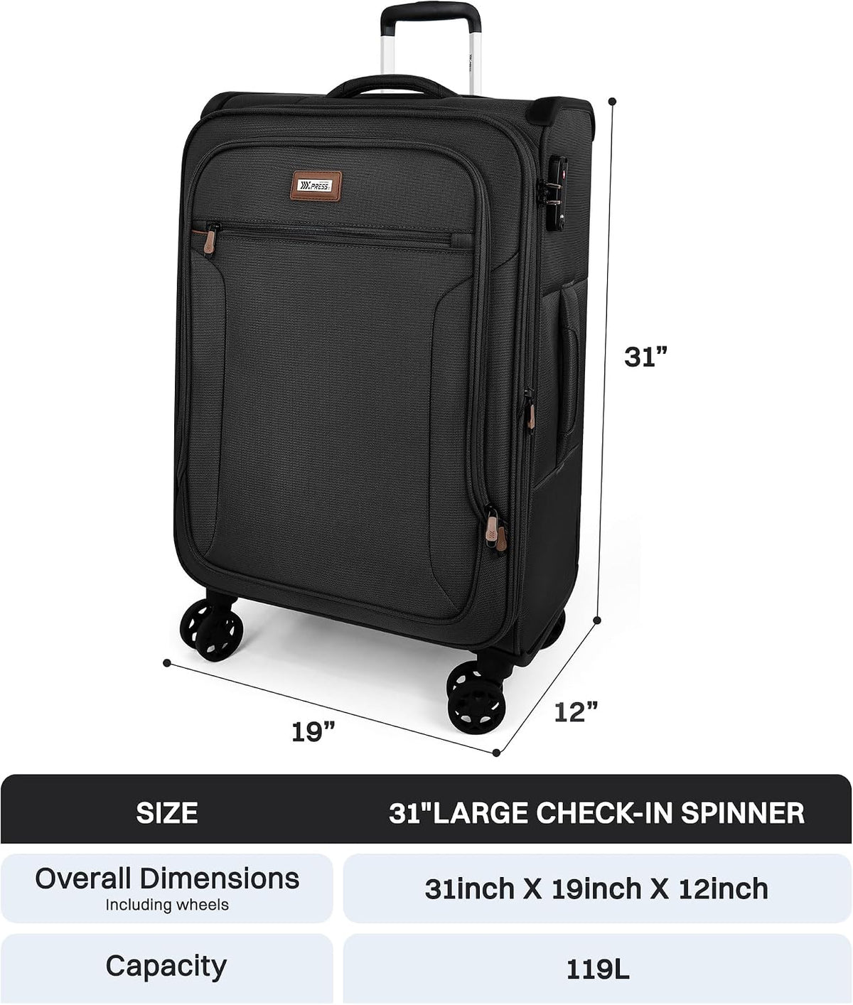 Luggage 20 inch Carry on-Softside Luggage w/TSA LOCK-Travel Luggage for Men Women,20''-COLOR-7