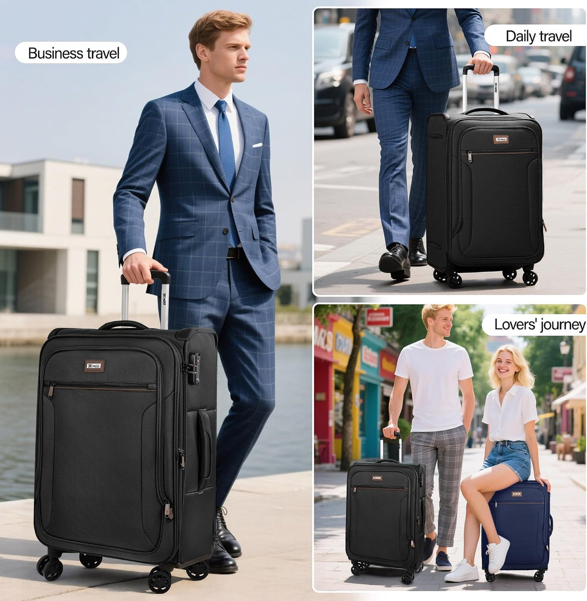 Luggage 20 inch Carry on-Softside Luggage w/TSA LOCK-Travel Luggage for Men Women,20''-COLOR-7