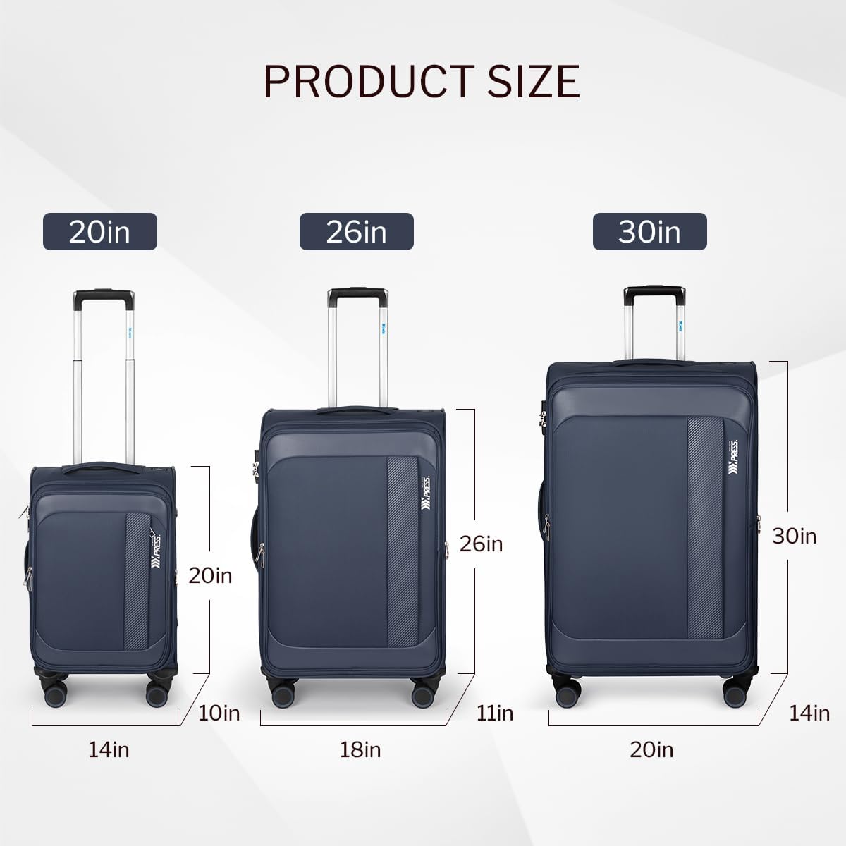 Luggage 20 inch Carry on-Softside Luggage w/TSA LOCK-Travel Luggage for Men Women,20''-COLOR-7