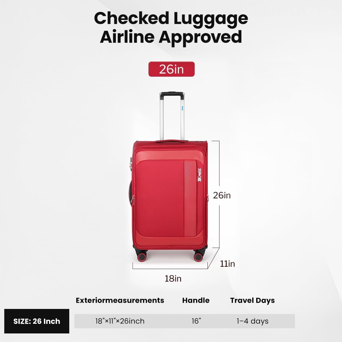 Luggage 20 inch Carry on-Softside Luggage w/TSA LOCK-Travel Luggage for Men Women,20''-COLOR-7