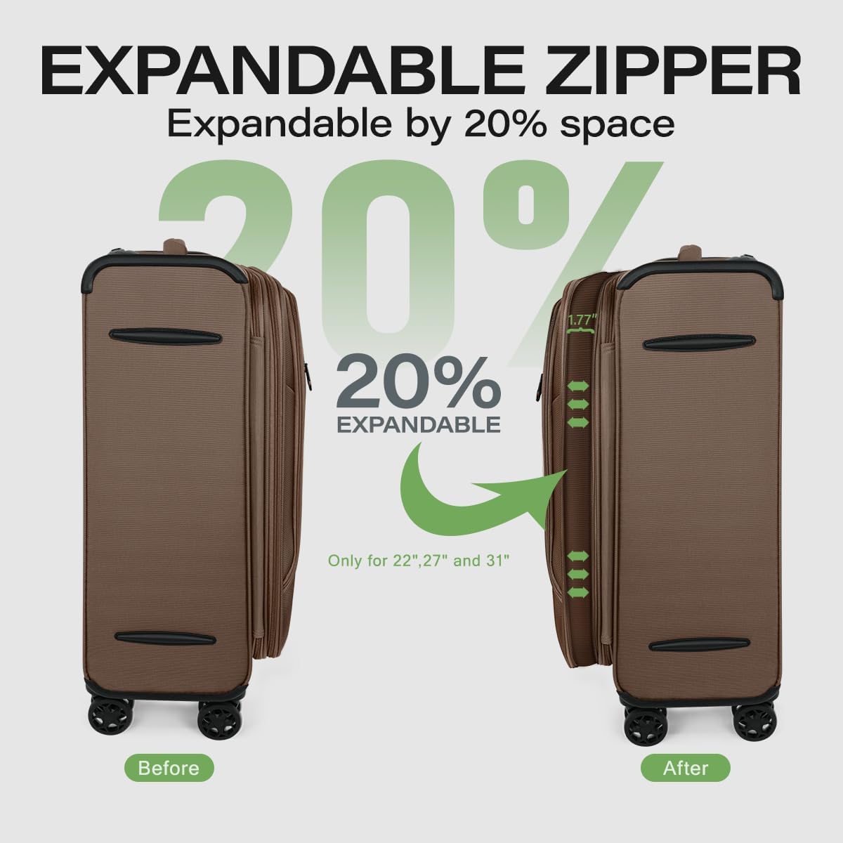 Luggage 20 inch Carry on-Softside Luggage w/TSA LOCK-Travel Luggage for Men Women,20''-COLOR-7