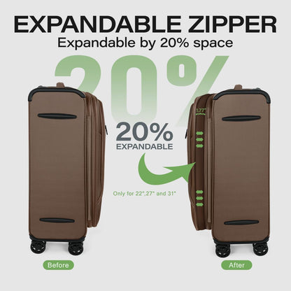 Luggage 20 inch Carry on-Softside Luggage w/TSA LOCK-Travel Luggage for Men Women,20''-COLOR-7