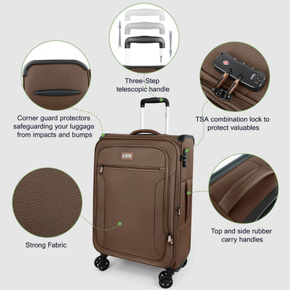 Luggage 20 inch Carry on-Softside Luggage w/TSA LOCK-Travel Luggage for Men Women,20''-COLOR-7