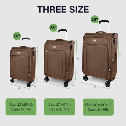 Luggage 20 inch Carry on-Softside Luggage w/TSA LOCK-Travel Luggage for Men Women,20''-COLOR-7