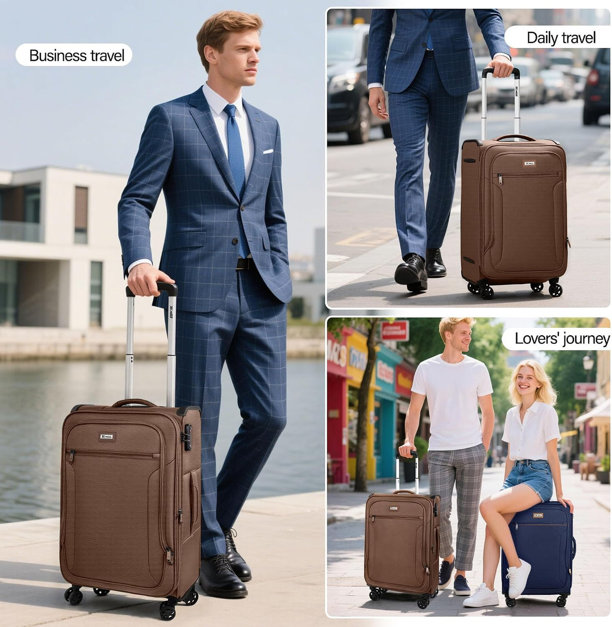 Luggage 20 inch Carry on-Softside Luggage w/TSA LOCK-Travel Luggage for Men Women,20''-COLOR-7