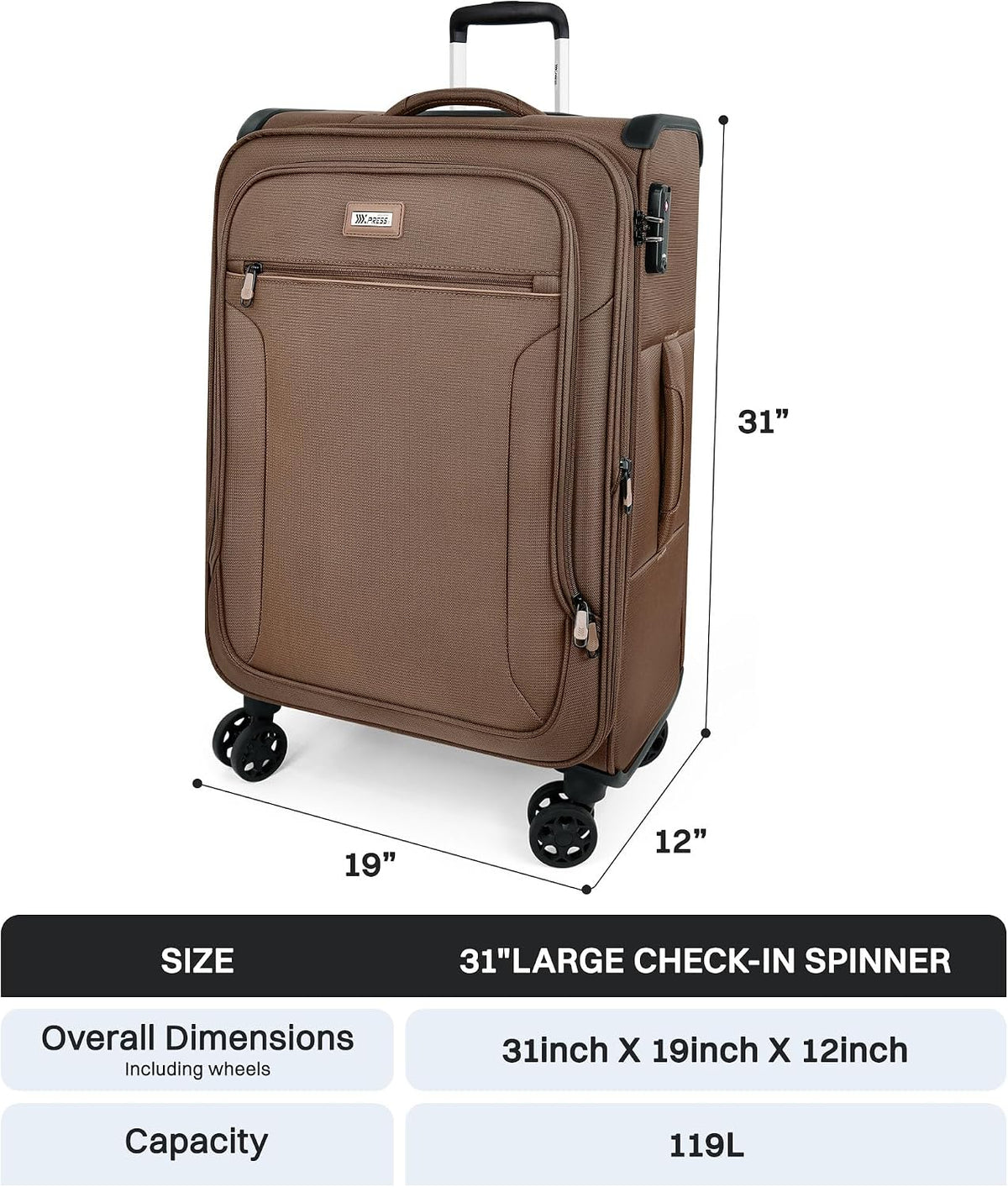 Luggage 20 inch Carry on-Softside Luggage w/TSA LOCK-Travel Luggage for Men Women,20''-COLOR-7