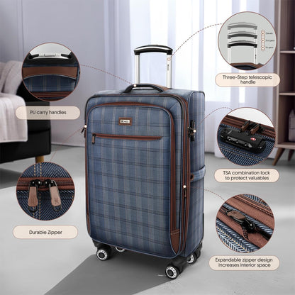 Luggage 20 inch Carry on-Softside Luggage w/TSA LOCK-Travel Luggage for Men Women,20''-COLOR-7