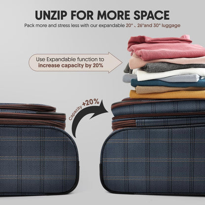Luggage 20 inch Carry on-Softside Luggage w/TSA LOCK-Travel Luggage for Men Women,20''-COLOR-7