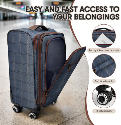 Luggage 20 inch Carry on-Softside Luggage w/TSA LOCK-Travel Luggage for Men Women,20''-COLOR-7
