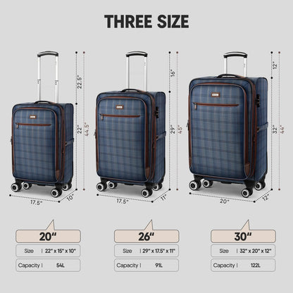 Luggage 20 inch Carry on-Softside Luggage w/TSA LOCK-Travel Luggage for Men Women,20''-COLOR-7