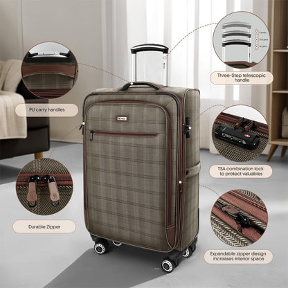 Luggage 20 inch Carry on-Softside Luggage w/TSA LOCK-Travel Luggage for Men Women,20''-COLOR-7