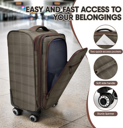 Luggage 20 inch Carry on-Softside Luggage w/TSA LOCK-Travel Luggage for Men Women,20''-COLOR-7