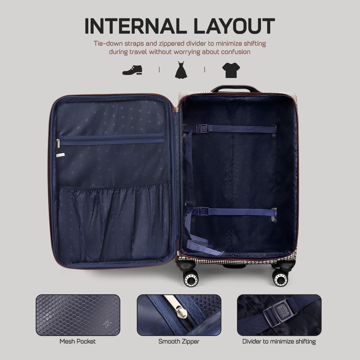 Luggage 20 inch Carry on-Softside Luggage w/TSA LOCK-Travel Luggage for Men Women,20''-COLOR-7