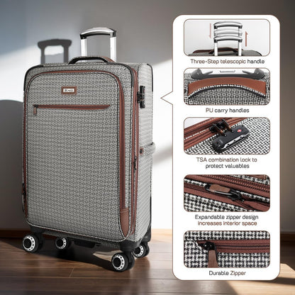 Luggage 20 inch Carry on-Softside Luggage w/TSA LOCK-Travel Luggage for Men Women,20''-COLOR-7