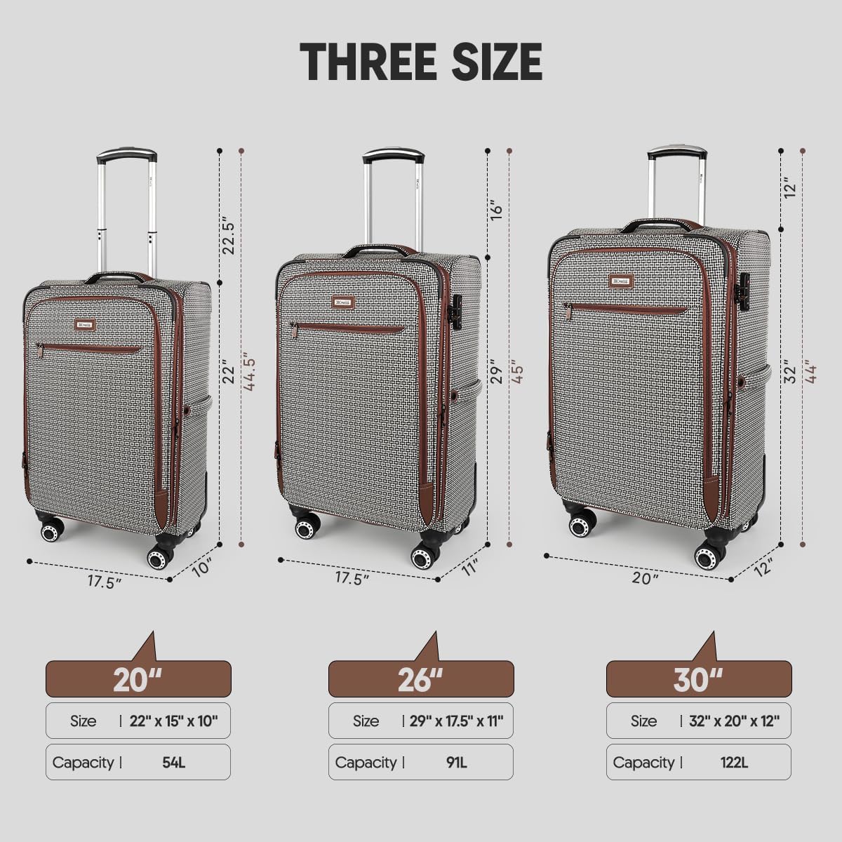 Luggage 20 inch Carry on-Softside Luggage w/TSA LOCK-Travel Luggage for Men Women,20''-COLOR-7