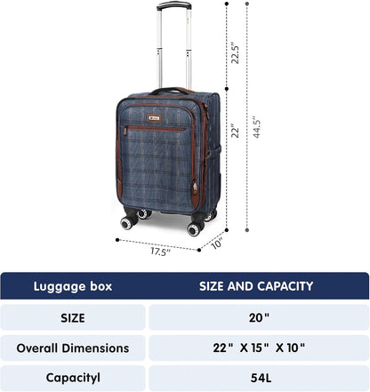 Luggage 20 inch Carry on-Softside Luggage w/TSA LOCK-Travel Luggage for Men Women,20''-COLOR-7
