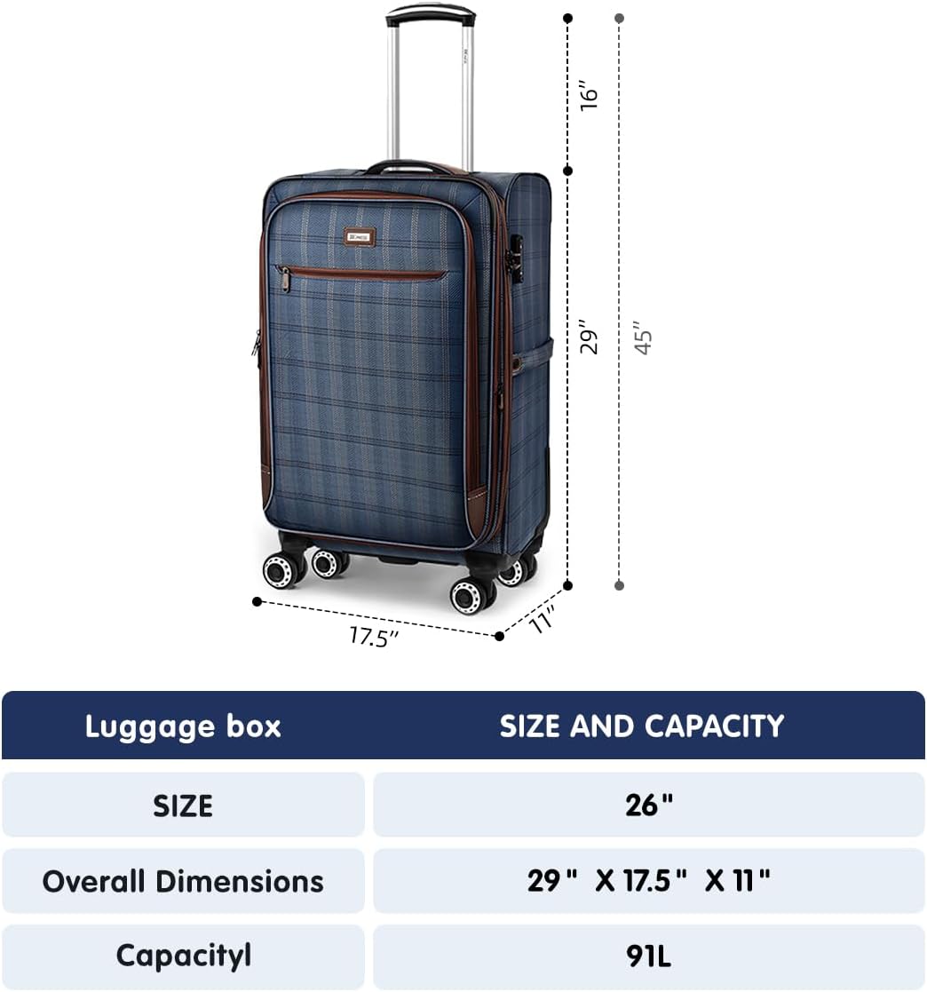 Luggage 20 inch Carry on-Softside Luggage w/TSA LOCK-Travel Luggage for Men Women,20''-COLOR-7
