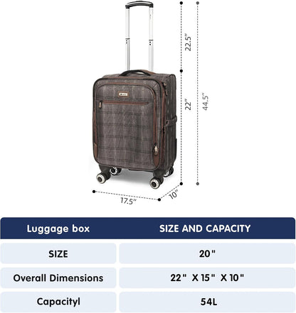 Luggage 20 inch Carry on-Softside Luggage w/TSA LOCK-Travel Luggage for Men Women,20''-COLOR-7