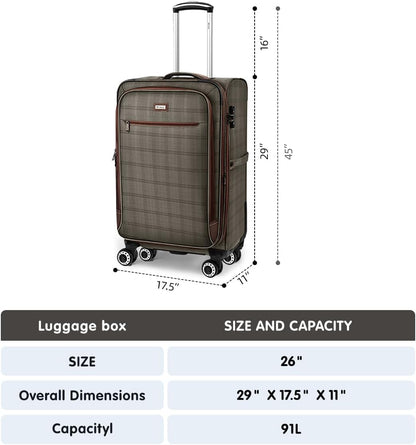 Luggage 20 inch Carry on-Softside Luggage w/TSA LOCK-Travel Luggage for Men Women,20''-COLOR-7