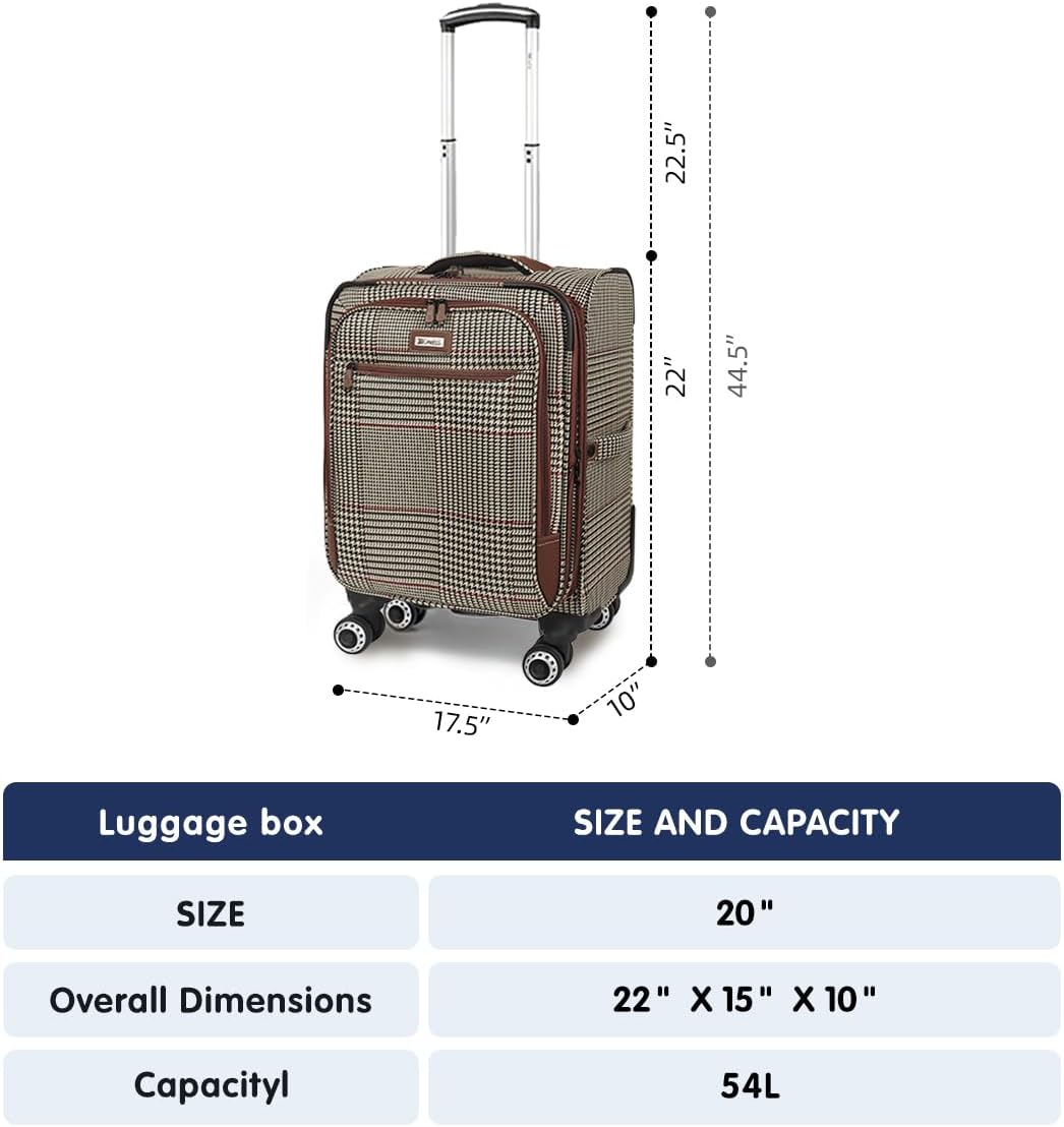 Luggage 20 inch Carry on-Softside Luggage w/TSA LOCK-Travel Luggage for Men Women,20''-COLOR-7